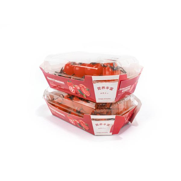 Buy cheap Fruit Berry Cardboard Food Boats , Paper Boat Tray With Plastic Lid from wholesalers