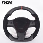 Buy cheap 2022 ODM Flat Bottom Tesla Carbon Fiber Steering Wheel Customized Leather from wholesalers