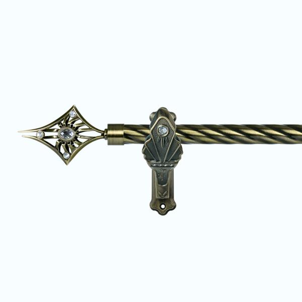 Buy cheap Muslim Finial Style with diamonds Iron Pipe 22 / 28 MM Curtain Rods AB color from wholesalers