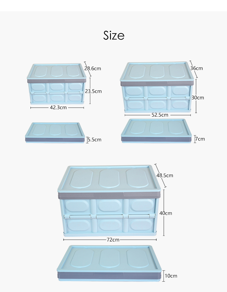 Beige Camping Collapsible Plastic Tote 10kg Plastic Car Boot Organiser