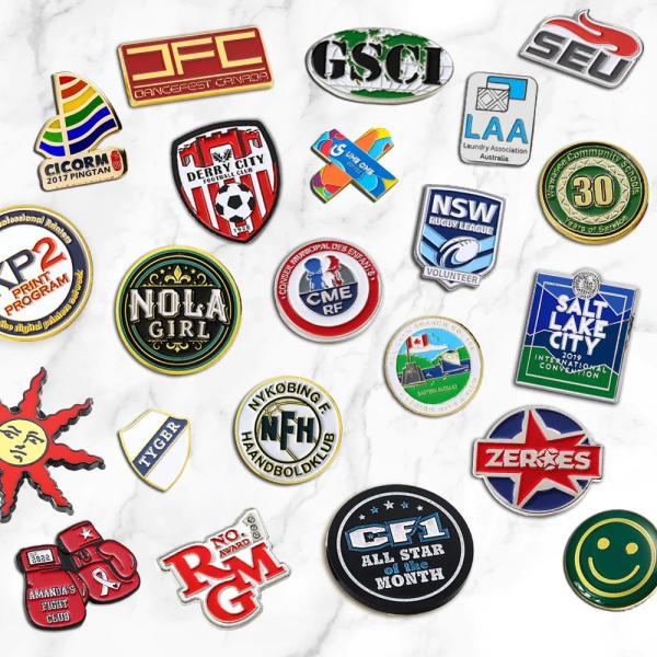 Custom Metal Epoxy Enamel Pin Lapel Pin Companies Logos Souvenir Name Tag Badge