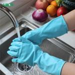 Cotton Flocklined Latex Household Rubber Gloves Durable Excellent Strength