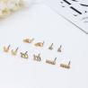 Buy cheap 5 Pairs Per Set Gold Earrings Jewelry Shiny Crystals 316 Stainless Steel Bar from wholesalers