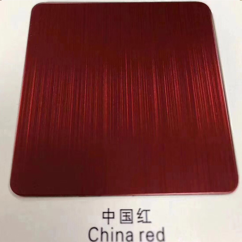 Custom Red Brushed Finish Stainless Steel Sheet 2400 X 1200 Corrosion resistant
