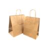 Buy cheap Recycled Brown Kraft Paper Bags For Take Away Food With Handles Foil Stamping from wholesalers