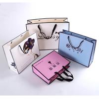 Buy cheap Cosmetics Three Sections Rope Apparel Paper Bag Ivory Board Boutique Packaging product