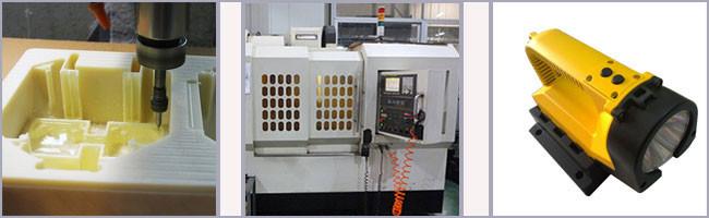 Custom Rapid CNC Machining Plastic Shell Yellow and Black for Electric Torch