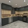 Buy cheap Modern Luxury Black Solid Wood Veneer Kitchen Cabinet For Villa House Building Project from wholesalers