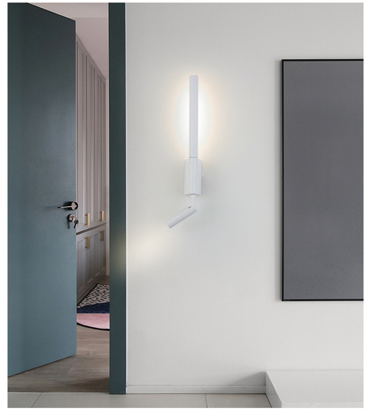 350 Modern Adjustable Swing Arm Wall Lamp Black White Light for Bedroom Bedside House Reading Living Room Home Hallway