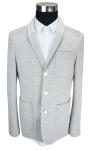 Rib Collar Mens Casual Tailored Knit Blazer Grey Mel 42 - 62 EU Size
