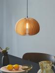 Japanese style vintage pumpkin pendant lights bed room bedside hanging wood lamp