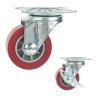 Buy cheap 1.5 Inch Swivel Bolt Hole Red PU Caster Wheels With Brake from wholesalers