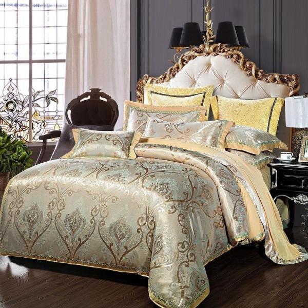Buy cheap 3 4Pcs European Style Embroidery Satin Bedding Set Cotton Sheet Pillow Case Duvet Cover from wholesalers
