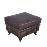 Buy cheap Sofa Living Room Ottoman Vintage Leather Furniture Wheeled Legs Full Handcraft product