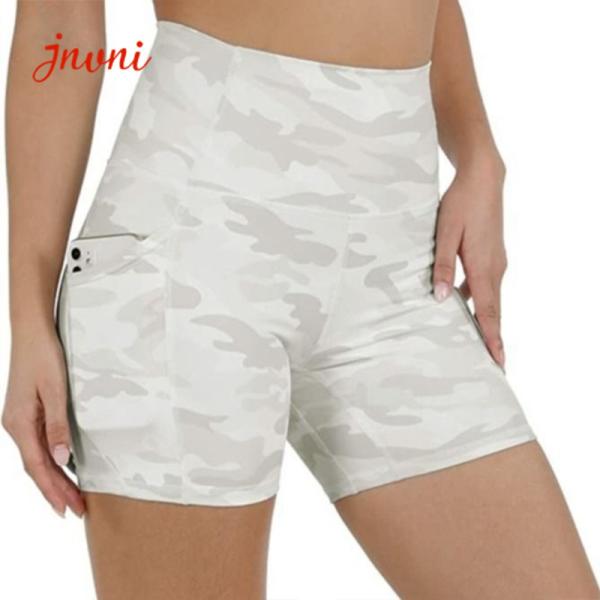 Buy cheap Women High Waist Tie Dye Camo Print Shorts With Side Pocket Workout Yoga Shorts from wholesalers