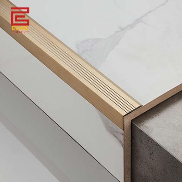 Stainless Steel Stair Nosing Trim Metal Step Nosing Edge Trim For Concrete