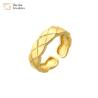Buy cheap 18k Real Gold Plated Wide Band Rings Couple Wavy Texture Adjustable from wholesalers