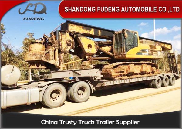 Buy cheap 60-80 Ton Low Bed Semi Trailer Manually Operated Ladder FUWA Brand Axle from wholesalers