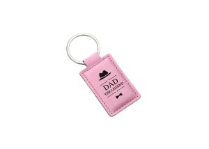 Wholesale Rectangle PU Leather Key Chains Laser Logo 3mm Thick Vintage Leather Key Holder from china suppliers
