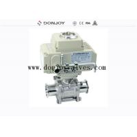 Buy cheap FDA Pneumatic Clamped DN100 SS316L Three Piece Ball Valve with electric actuator product
