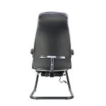 Reclining Leather Office Chair With Footrest Armrests Commercial Style