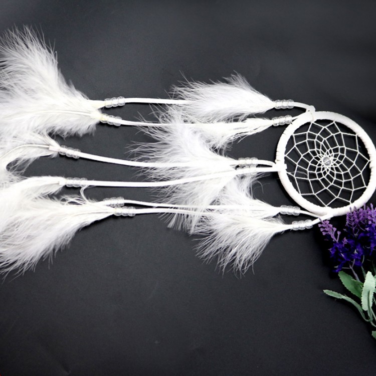 Beautiful Dream Catcher hand-woven Dreamcatcher with white feathers for home wall decorations