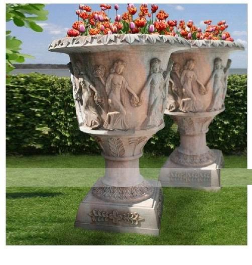 Buy cheap Garden Stone Flower Pot, Stone Carved Planter, Marble Granite Flower Pot (YKFP-3) from wholesalers