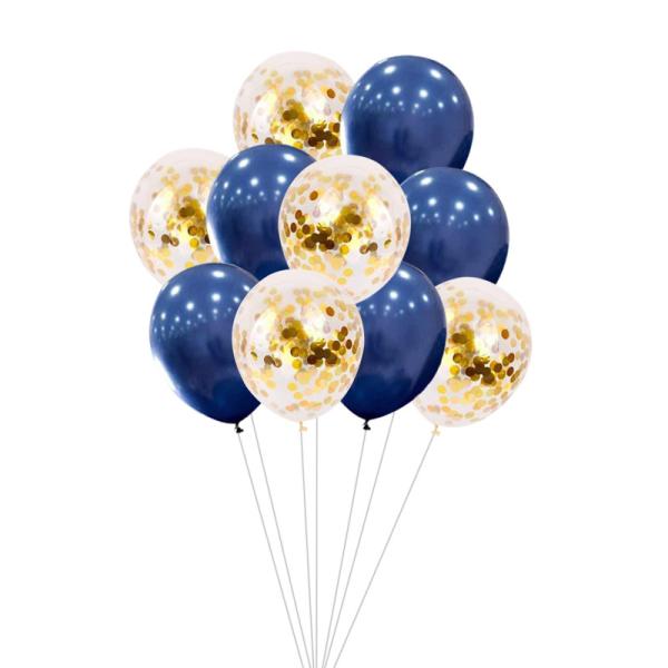 10pcs Latex Balloons Mixed 12inch Confetti Chrome Gold Navy Balloons Bachelorett