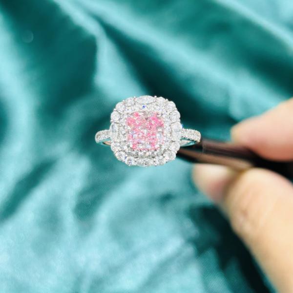 Buy cheap IGI Certified Lab Diamond Jewelry Cushion Cut Pink Diamond Ring 1ct from wholesalers