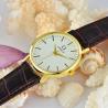 Buy cheap Silver Or Glod Alloy Quartz Watch / Mens Watches Brown Leather Strap from wholesalers