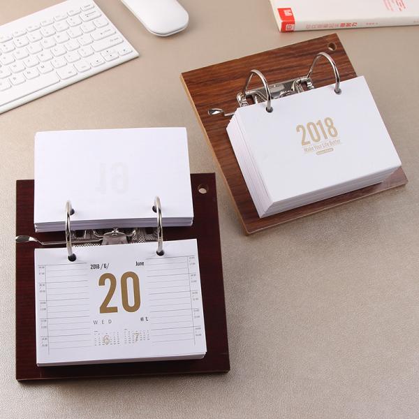 Buy cheap 365 Inner Sheets Wooden Desktop Calendar , Custom Daily Desk Calendar 2 Rings Binding from wholesalers