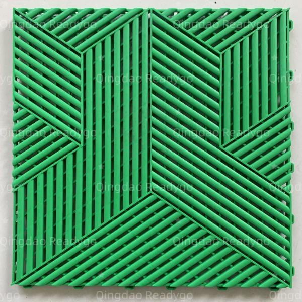 Buy cheap 3D RIB Texture Waterproof Garage Floor Tiles Plastic Green For Factory from wholesalers
