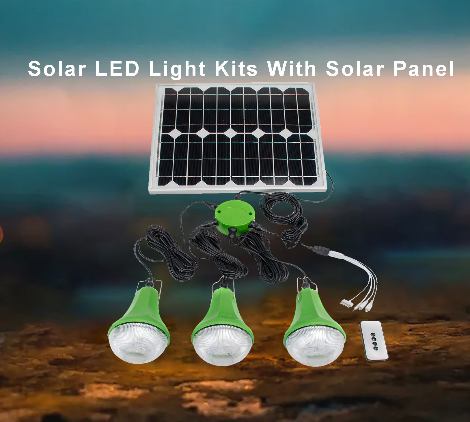 Power Source Plastic Solar Light Kits 3500K 3pcs*3W For Bright Illumination