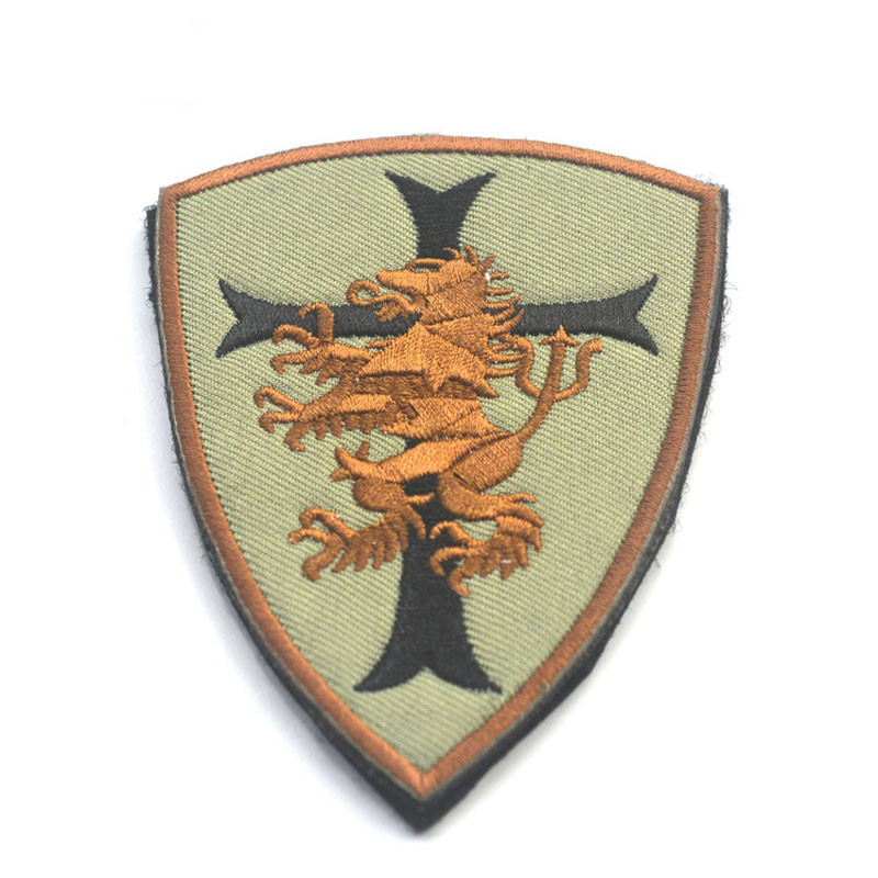 Shoulder Custom Embroidered Badges , Military Hook And Loop Patches Fabric Cloth