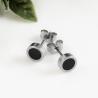 Buy cheap Titanium steel oil unilateral round dumbbell Style stud earrings for women men lover couples Jewelry Gifts 6mm-12mm from wholesalers