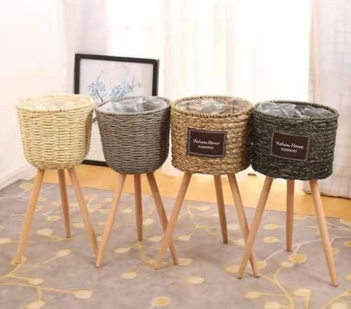 Buy cheap Best Home Decor Popular Rattan Plant Stand, Planter Holder Wholesale Natural Seagrass Vase Handicraft Wicker Flower Pot from wholesalers