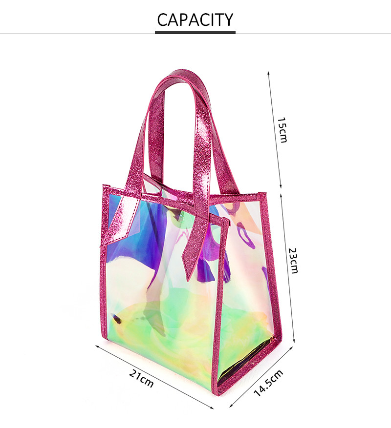 Cold Resistant Clear TPU Holographic Tote Bag With Handle
