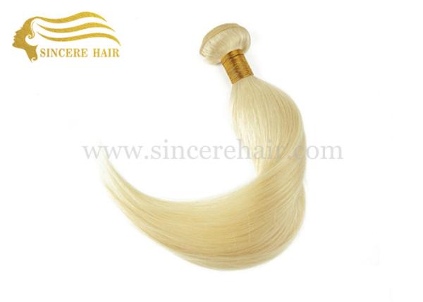 Buy cheap 16 Inch 40 CM Short White Blonde #60 Remy Human Hair Weft Extensions For Sale from wholesalers
