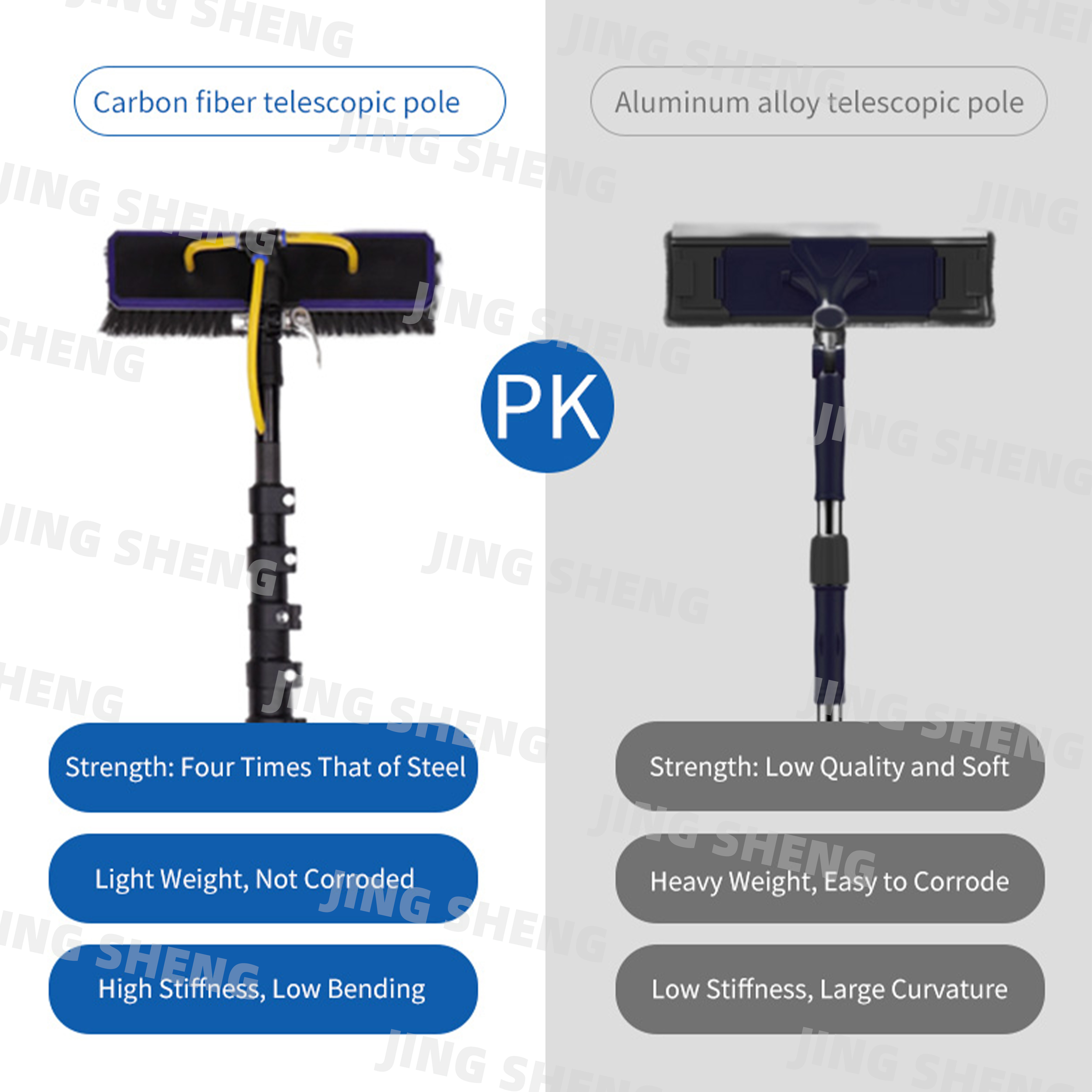 45ft Carbon Fiber Window Cleaning Pole for High-rise windows Easy to use, custom sizes, ODM