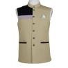 Buy cheap Men'S Cotton Stand Collar Waistcoat Custom For Special Occasion Party Wear Colorblock Vented Hem Waistcoat from wholesalers