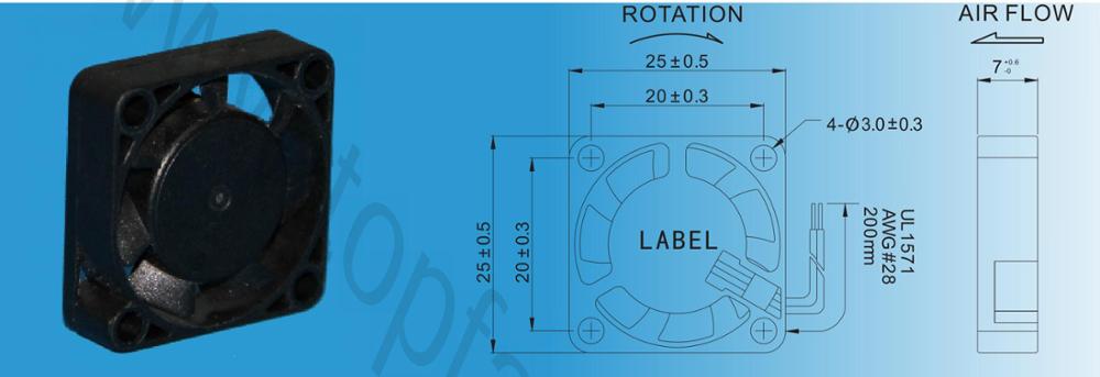 1 Inch Micro Dc Brushless Fan / Air Purifier Air Cooling Small Computer Fan 12v 10000rpm