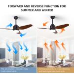 3 Blade 65W 120V Electric Remote Control Ceiling Fan Light 47 Inch Ceiling Fan