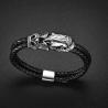 Buy cheap New punk bracelet stainless steel magnetic clasp skull braided leather bracelet from wholesalers