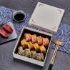 Buy cheap OEM Logo Rectangle Sushi Takeaway Boxes Poplar Wood Food Takeaway Packaging from wholesalers