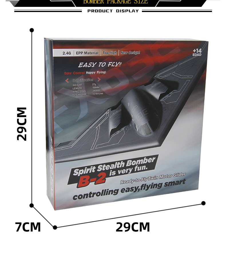 Fx632 Rc Airplane B2 Bomber 2.4ghz Wireless Control Mini Glider 2ch Aircraft Drone Children Toys Gifts for Kids' Learning