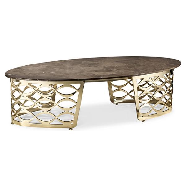 Buy cheap Golden Customized Coffee Table Forged 50cm Round Marble Top Coffee Table from wholesalers