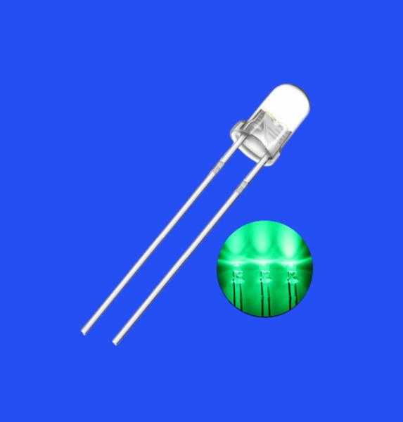 Buy cheap 0.2W Illuminated 3mm 520-530nm Green Color 20000-24000mcd Round Shape F3 LED Diode from wholesalers