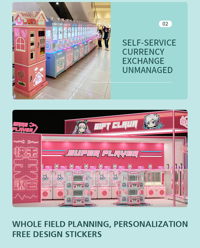 4 Players Doll Crane Machine Pink Gift Doll Claw Machine Coin Operated Crane Claw Machine For Sale