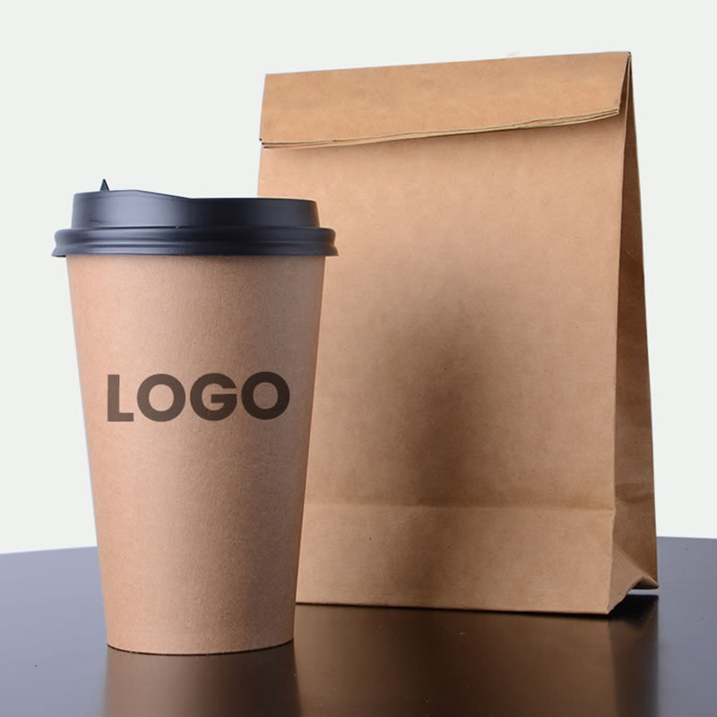 8Oz Custom Disposable Coffee Cups With Lids Eco Friendly