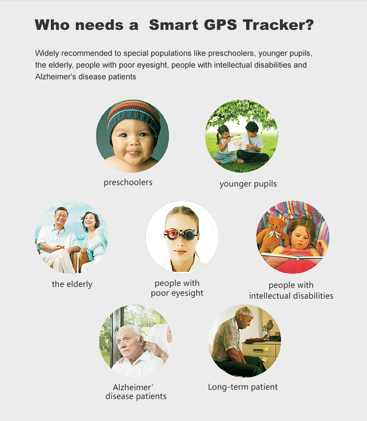 Personal hidden mini gps watch tracker for kids/old people